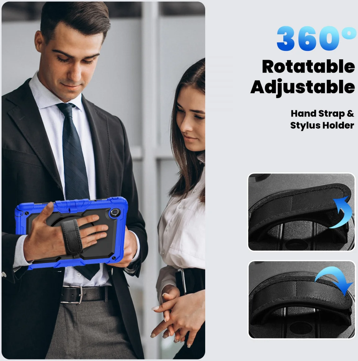 Lenovo Tab M11 / K11 Hoes met Screen Protector en Handriem Blauw afbeelding 6