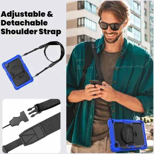 Lenovo Tab M11 / K11 Hoes met Screen Protector en Handriem Blauw afbeelding 7