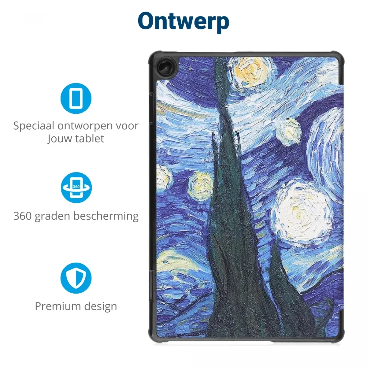 Lenovo Tab M11 / K11 Hoes Tri-Fold Book Case met Standaard Sterren Nacht afbeelding 3