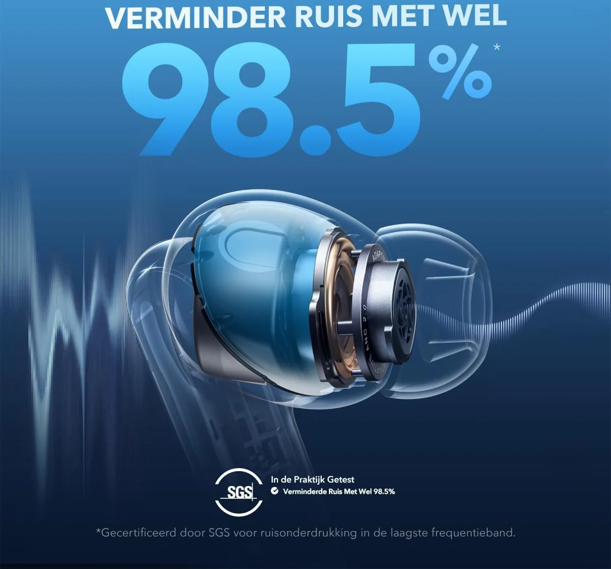 Anker SoundCore Liberty 4 Draadloze Oordopjes Noise Cancelling Blauw afbeelding 4