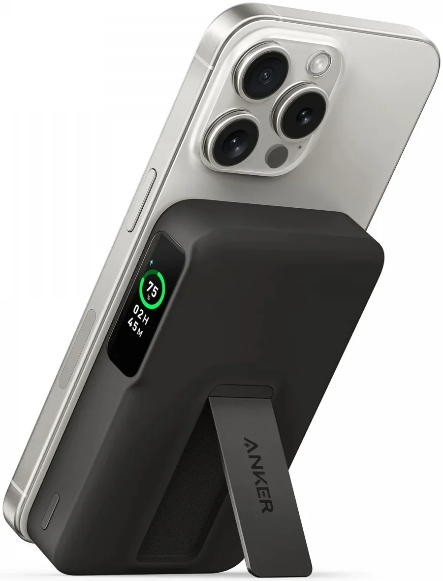 Anker MagGo Qi2 / MagSafe Powerbank met 27W USB-C Poort 10.000 mAh Zwart afbeelding 1