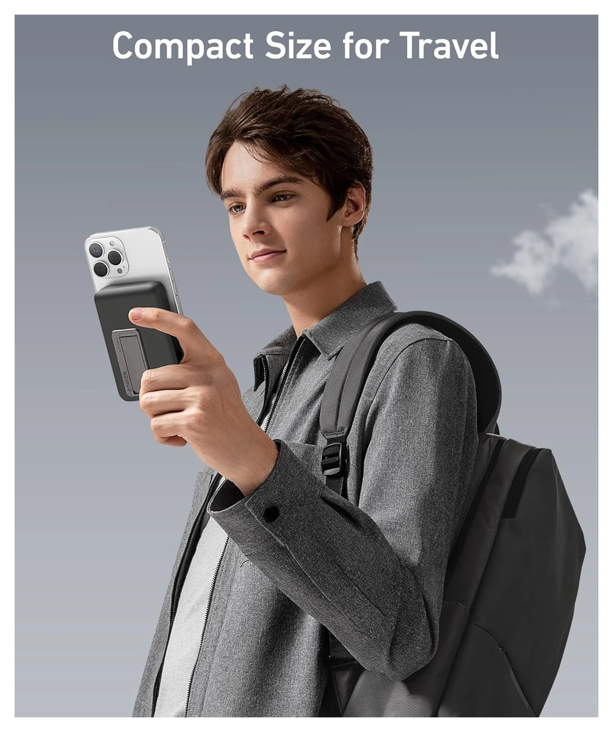 Anker MagGo Qi2 / MagSafe Powerbank met 27W USB-C Poort 10.000 mAh Zwart afbeelding 4