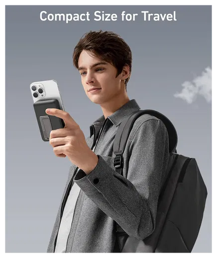 Anker MagGo Qi2 / MagSafe Powerbank met 27W USB-C Poort 10.000 mAh Zwart afbeelding 4