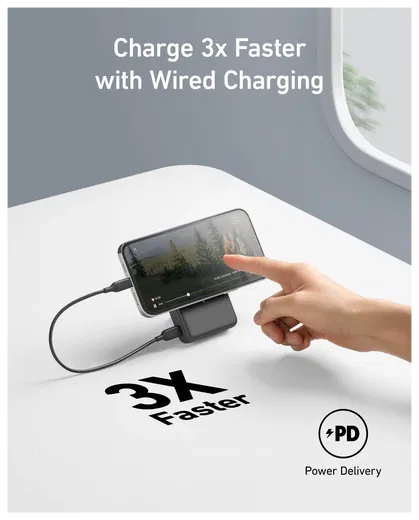 Anker MagGo Qi2 / MagSafe Powerbank met 27W USB-C Poort 10.000 mAh Zwart afbeelding 7