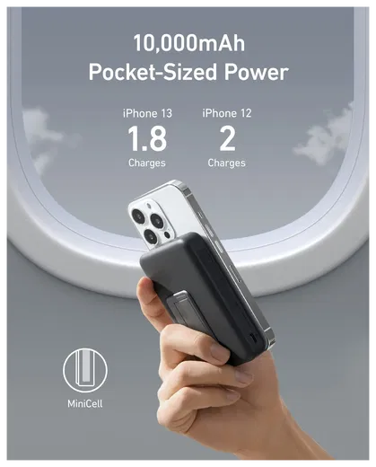 Anker MagGo Qi2 / MagSafe Powerbank met 27W USB-C Poort 10.000 mAh Zwart afbeelding 8