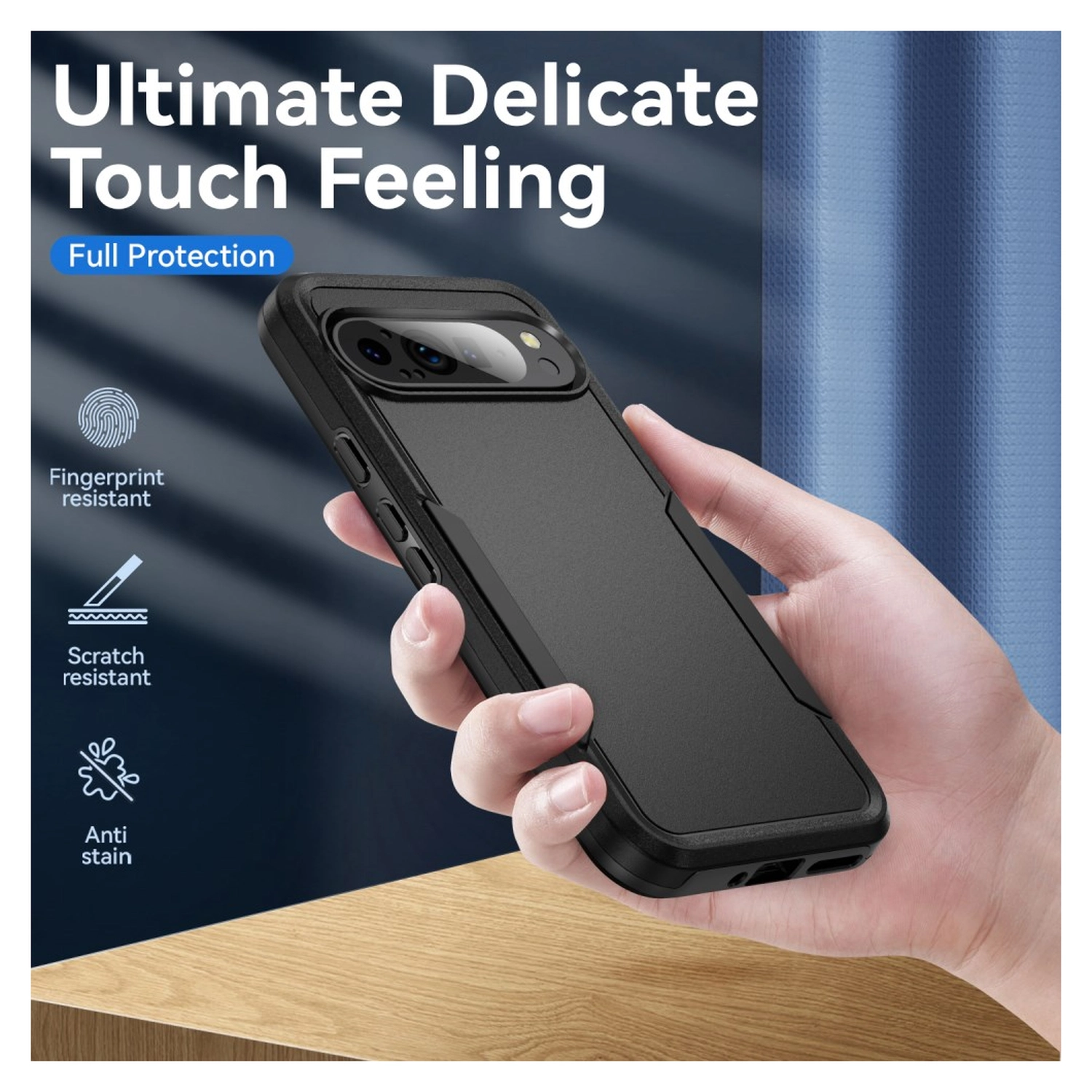 Google Pixel 9 Pro XL Hoesje Schokbestendige Hardcase Back Cover Zwart afbeelding 4