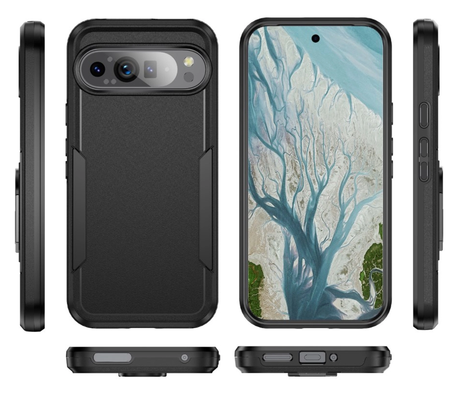 Google Pixel 9 Pro XL Hoesje Schokbestendige Hardcase Back Cover Zwart afbeelding 9