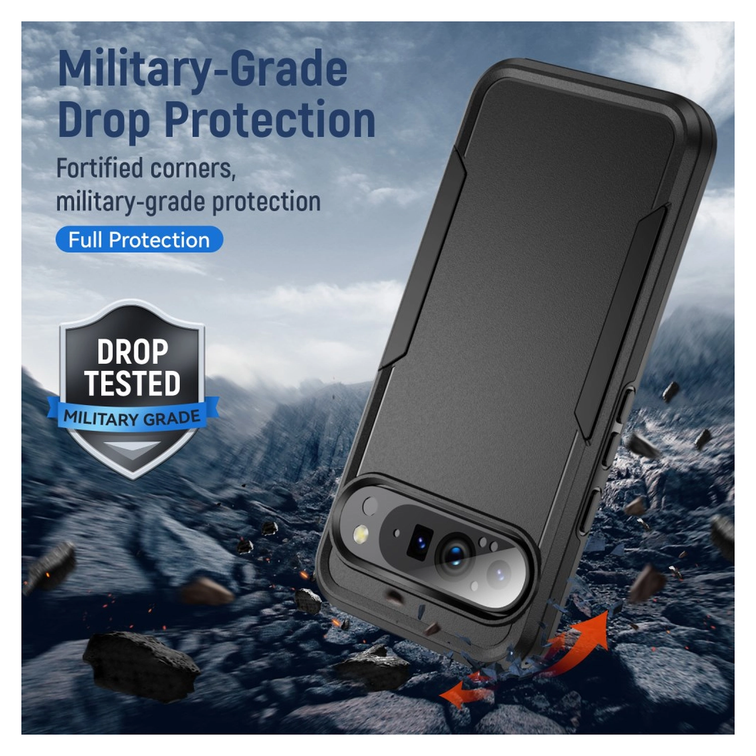 Google Pixel 9 Pro XL Hoesje Schokbestendige Hardcase Back Cover Zwart afbeelding 2