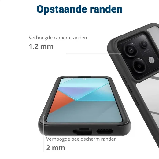 Xiaomi Redmi 13C / Poco C65 Hoesje Full Protect 360° Cover Hybride Zwart afbeelding 5