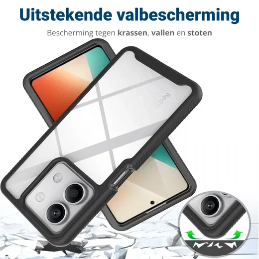Xiaomi Redmi Note 13 5G Hoesje Full Protect 360° Cover Hybride Zwart afbeelding 4