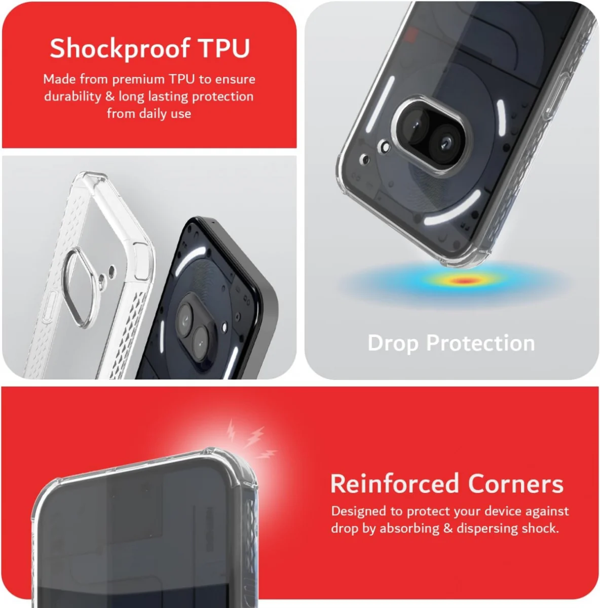 Nothing Phone (2a) / (2a) Plus Hoesje Dun TPU Back Cover Transparant afbeelding 3