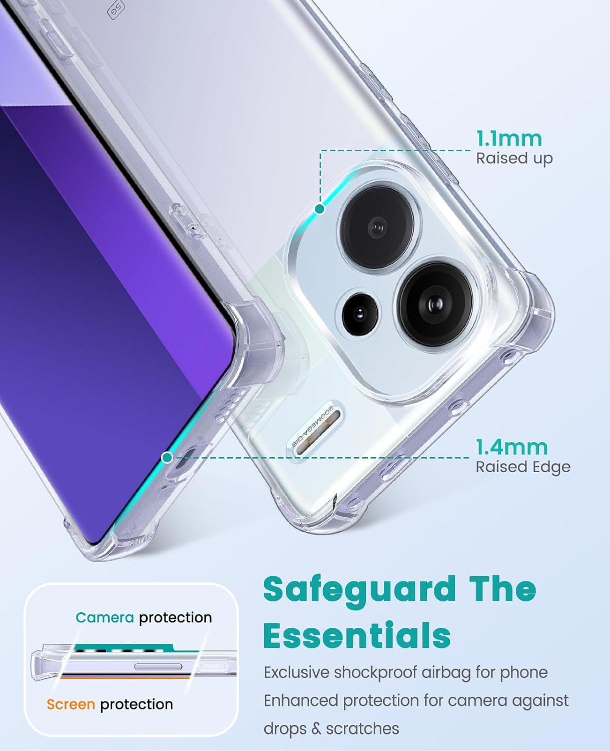 Xiaomi Poco M6 Pro / Redmi Note 13 Pro 4G Hoesje Schokbestendig TPU Transparant afbeelding 2