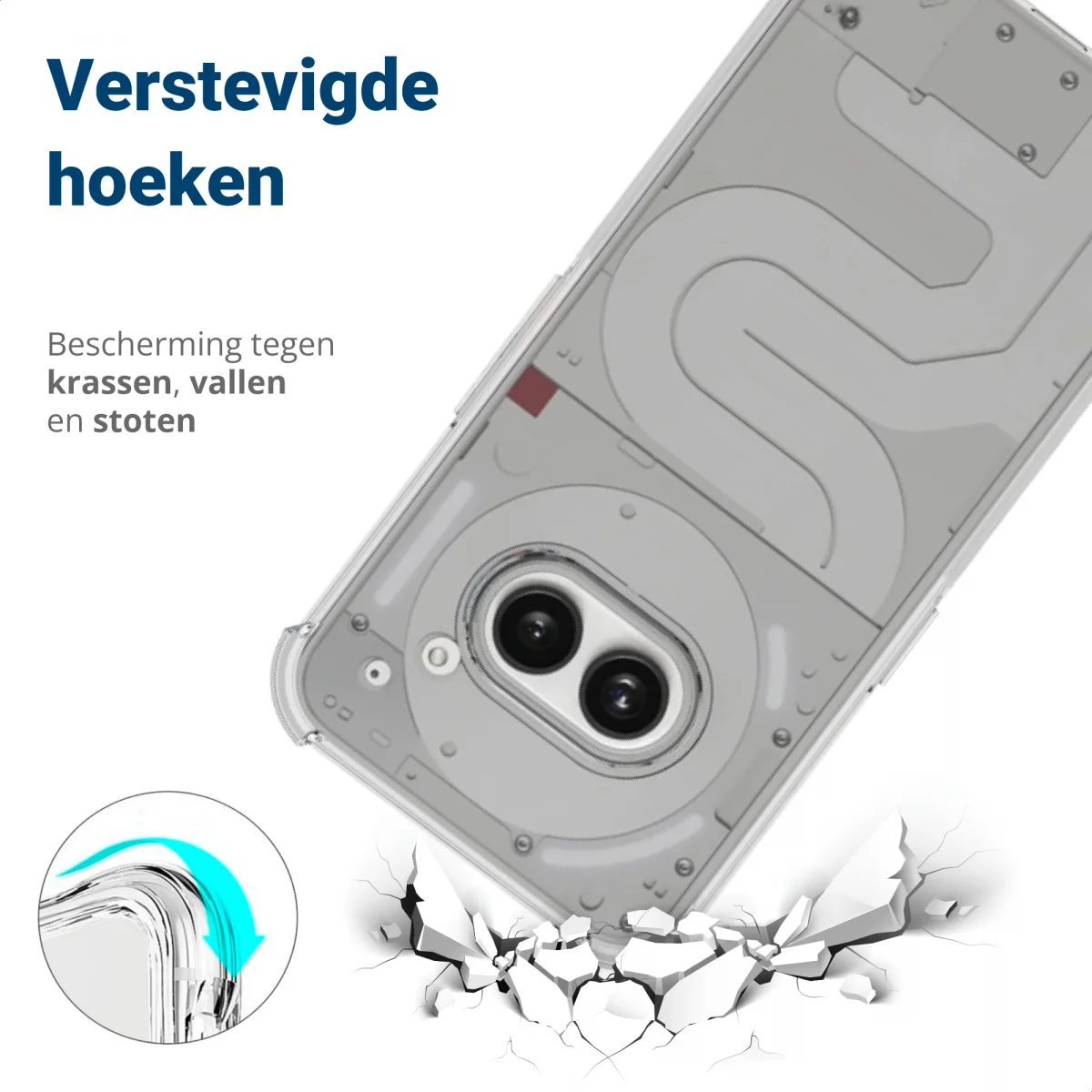 Nothing Phone (2a) / (2a) Plus Hoesje Schokbestendig en Dun TPU Transparant afbeelding 2