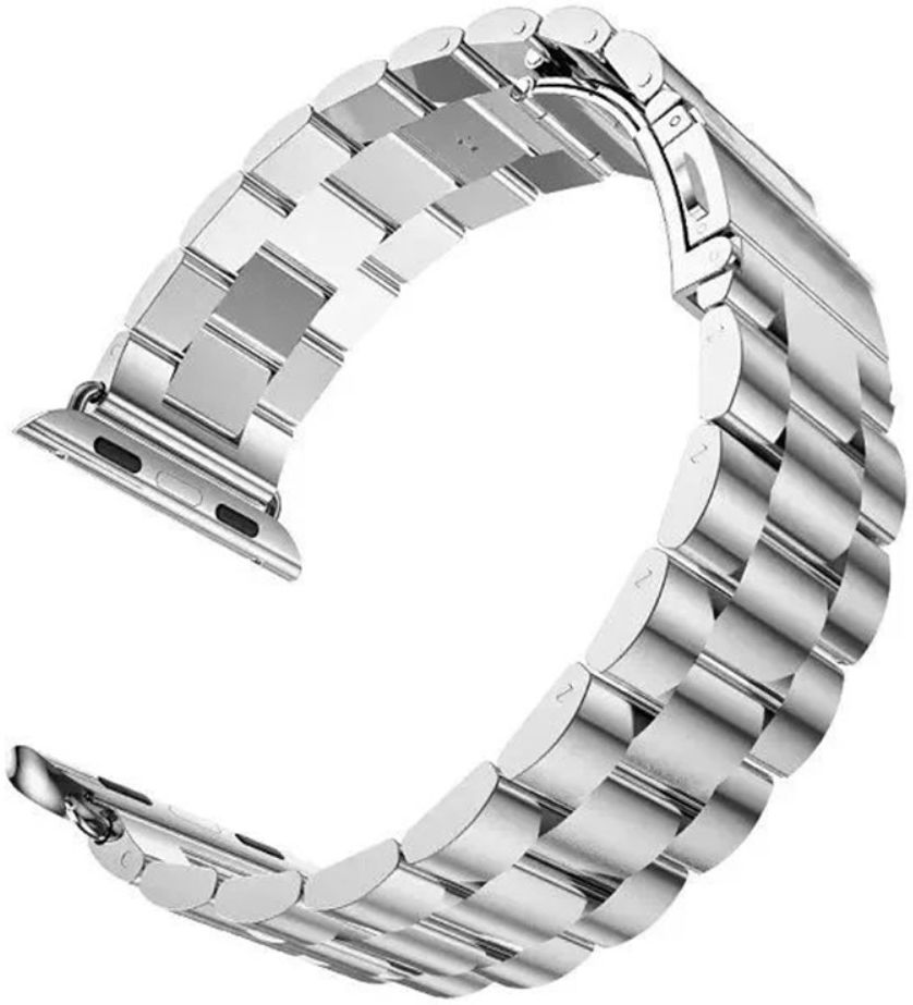 Apple Watch 1-10/SE/Ultra Bandje - 49/46/45/44/42MM - Roestvrij Staal - Zilver afbeelding 3