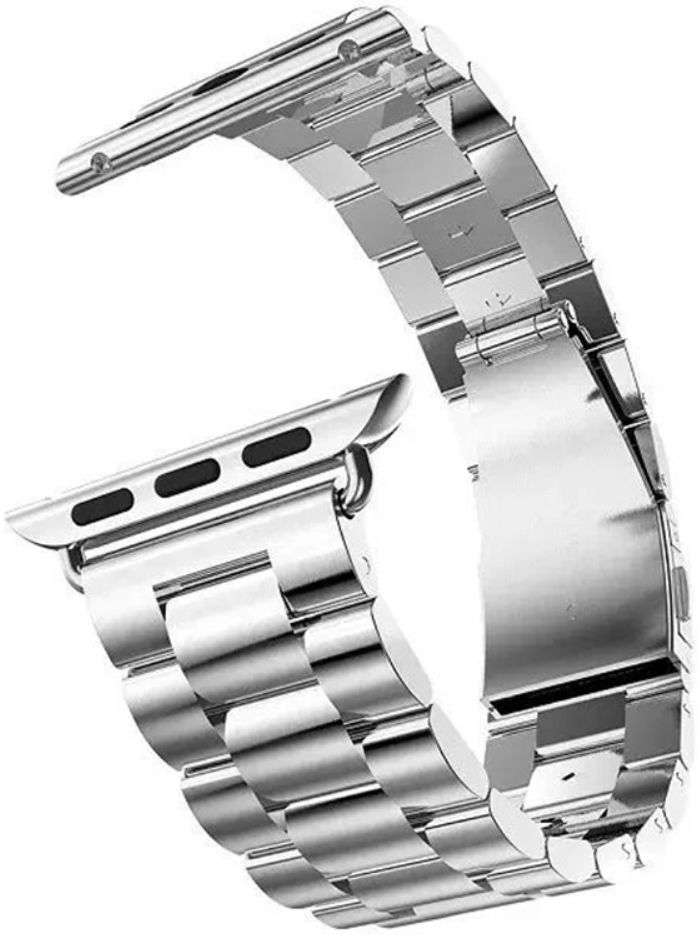 Apple Watch 1-10/SE/Ultra Bandje - 49/46/45/44/42MM - Roestvrij Staal - Zilver afbeelding 2