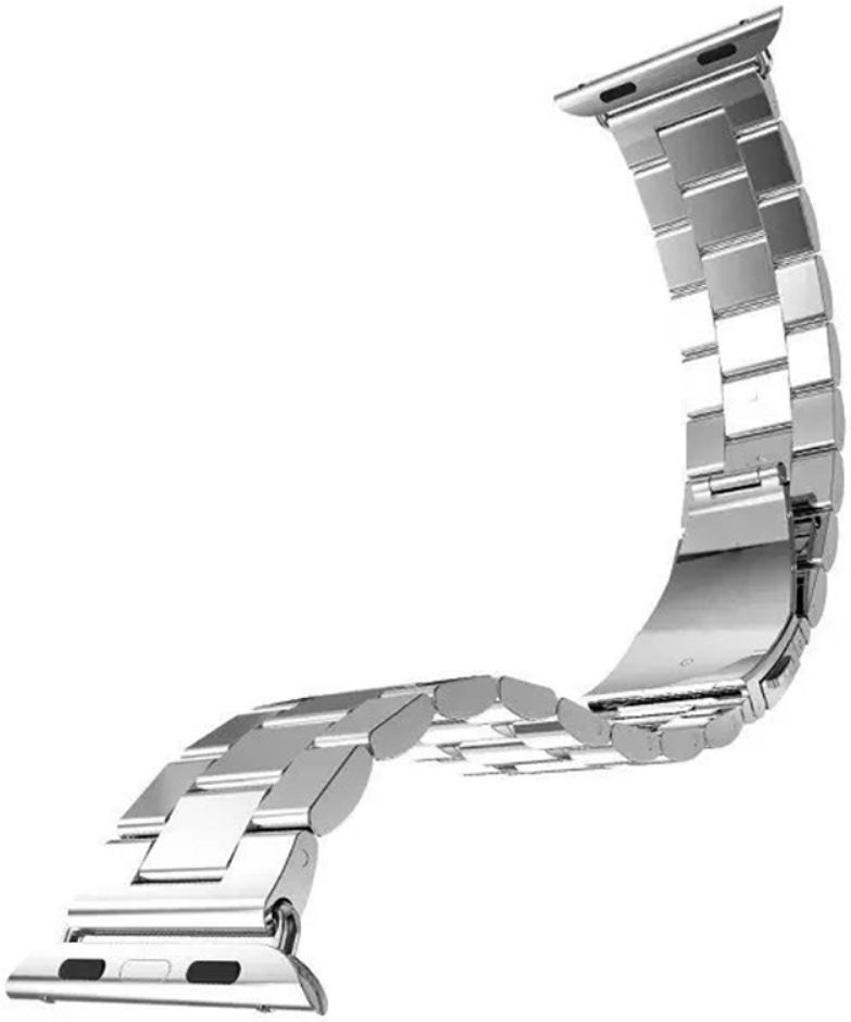 Apple Watch 1-10/SE/Ultra Bandje - 49/46/45/44/42MM - Roestvrij Staal - Zilver afbeelding 4