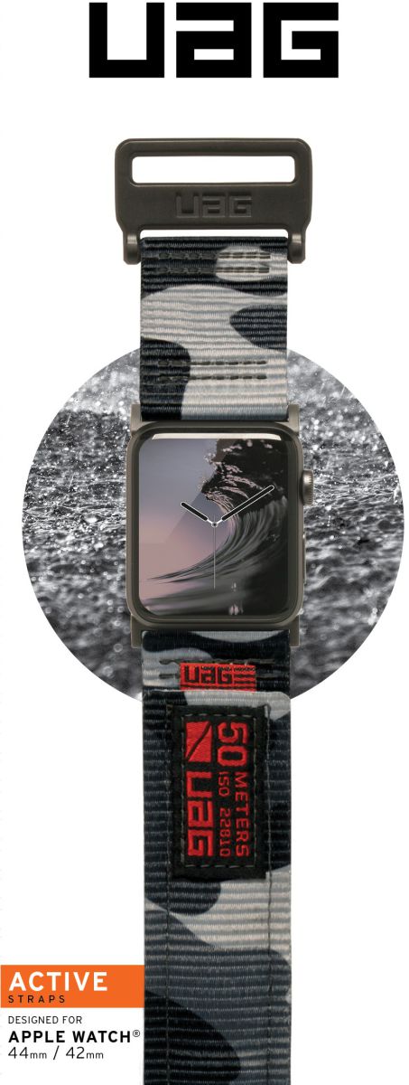 Urban Armor Gear Active Apple Watch 45MM / 44MM / 42MM Bandje Midnight Camo afbeelding 7