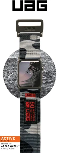 Urban Armor Gear Active Apple Watch 45MM / 44MM / 42MM Bandje Midnight Camo afbeelding 7