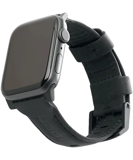 Urban Armor Gear Leather Apple Watch 45MM / 44MM / 42MM Bandje Zwart afbeelding 1
