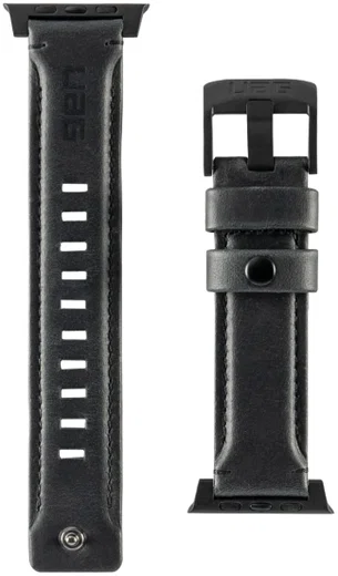 Urban Armor Gear Leather Apple Watch 45MM / 44MM / 42MM Bandje Zwart afbeelding 4