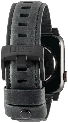 Urban Armor Gear Leather Apple Watch 45MM / 44MM / 42MM Bandje Zwart afbeelding 7