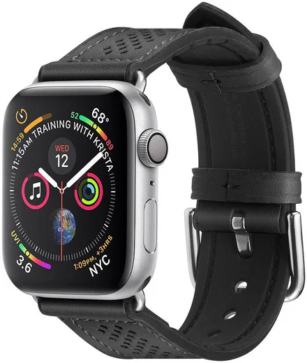 Spigen Retro Fit Apple Watch 42MM / 41MM / 40MM / 38MM Bandje Kunstleer Zwart afbeelding 1