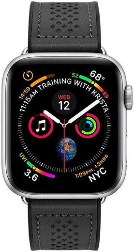 Spigen Retro Fit Apple Watch 42MM / 41MM / 40MM / 38MM Bandje Kunstleer Zwart afbeelding 2
