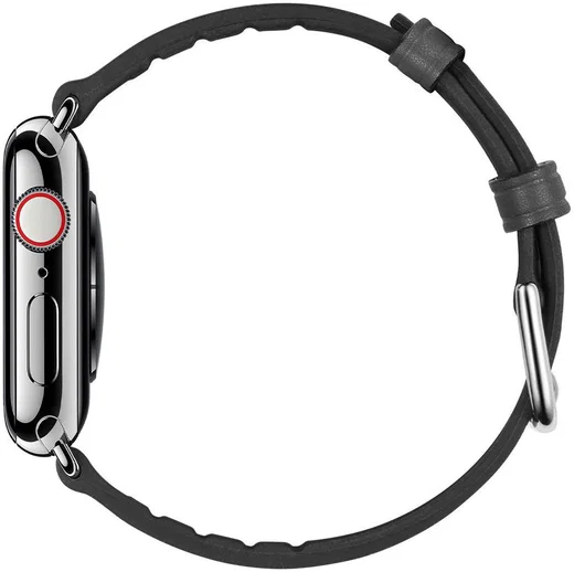 Spigen Retro Fit Apple Watch 42MM / 41MM / 40MM / 38MM Bandje Kunstleer Zwart afbeelding 3