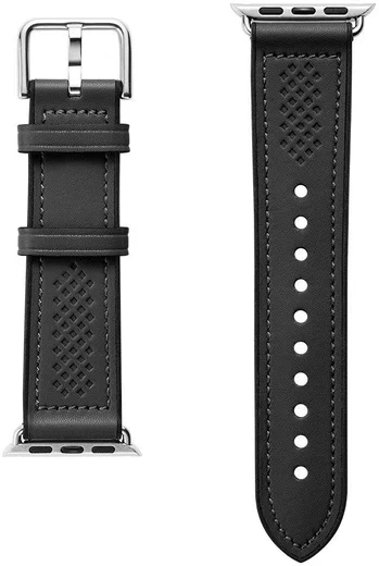 Spigen Retro Fit Apple Watch 42MM / 41MM / 40MM / 38MM Bandje Kunstleer Zwart afbeelding 4