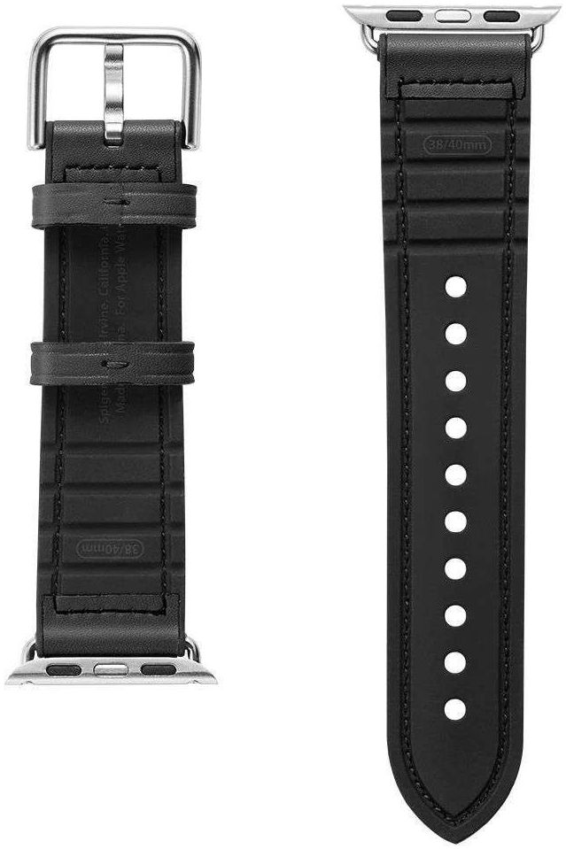 Spigen Retro Fit Apple Watch 42MM / 41MM / 40MM / 38MM Bandje Kunstleer Zwart afbeelding 5