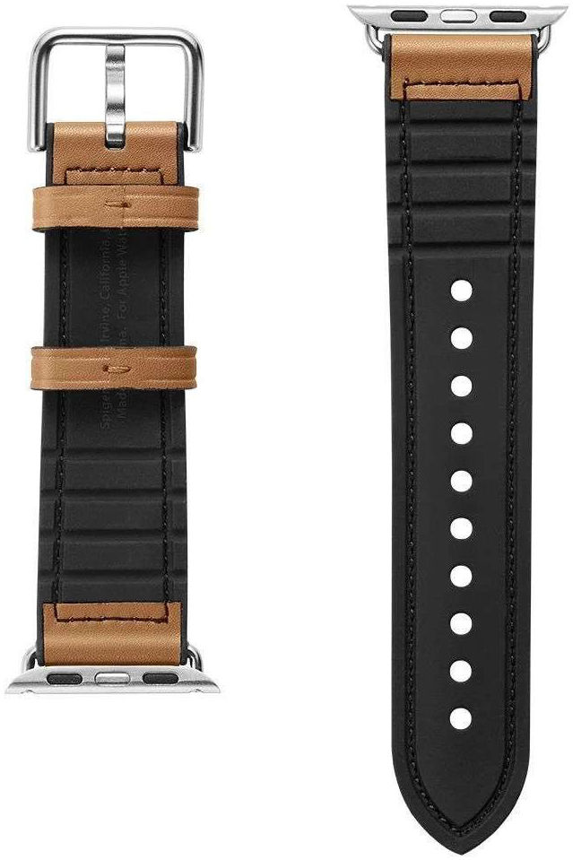 Spigen Retro Fit Apple Watch 45MM / 44MM / 42MM Bandje Kunst Leer Bruin afbeelding 5