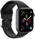 Apple Watch 45MM / 44MM / 42MM Bandje Siliconen met 3D Diamant Textuur Zwart afbeelding 3