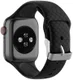 Apple Watch 45MM / 44MM / 42MM Bandje Siliconen met 3D Diamant Textuur Zwart afbeelding 2