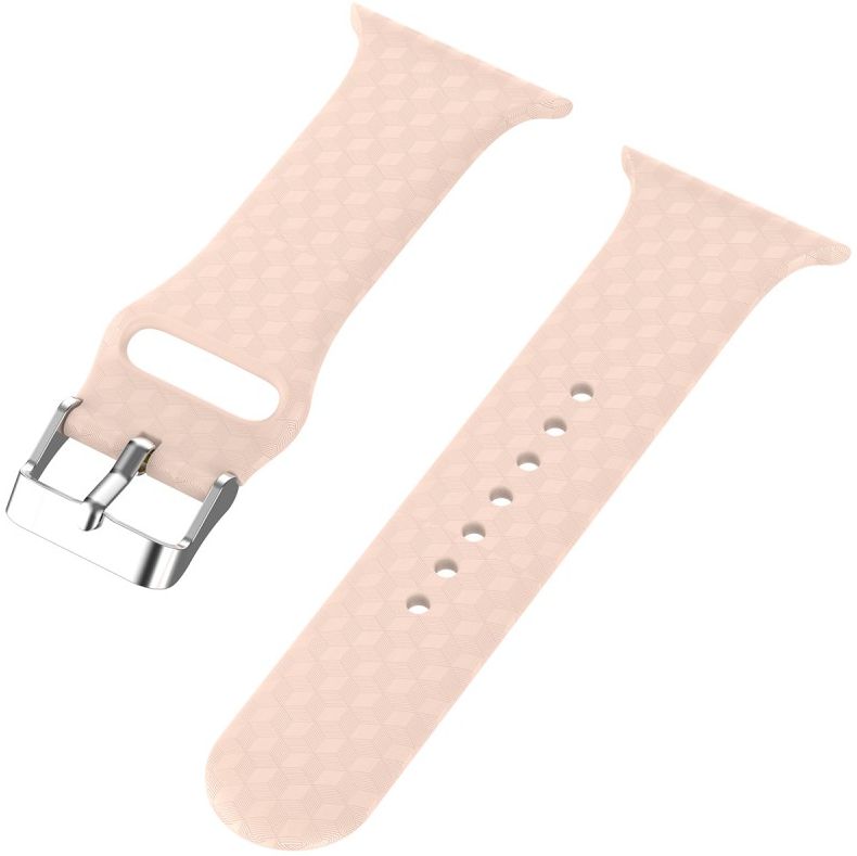 Apple Watch 45MM / 44MM / 42MM Bandje Siliconen met 3D Diamant Textuur Roze afbeelding 5
