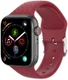 Apple Watch 45MM / 44MM / 42MM Bandje Siliconen met 3D Diamant Textuur Rood afbeelding 1
