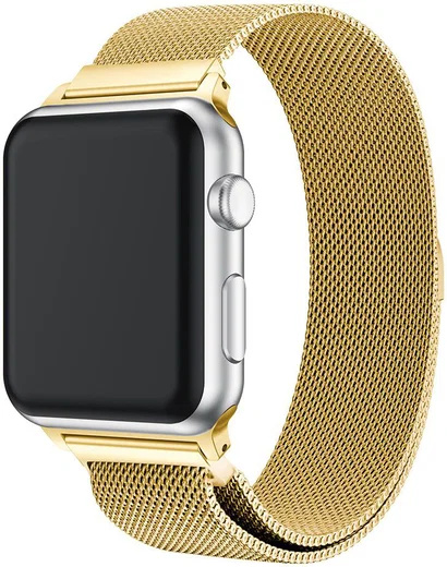 Apple Watch 1-9/SE/Ultra 49/45/44/42MM Bandje Magneetsluiting Goud afbeelding 1