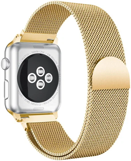 Apple Watch 1-9/SE/Ultra 49/45/44/42MM Bandje Magneetsluiting Goud afbeelding 2