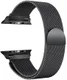 Geschikt voor Apple Watch 45MM / 44MM / 42MM Bandje Milanese RVS Zwart afbeelding 3