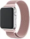 Geschikt voor Apple Watch 45MM / 44MM / 42MM Bandje Milanese RVS Roze afbeelding 1