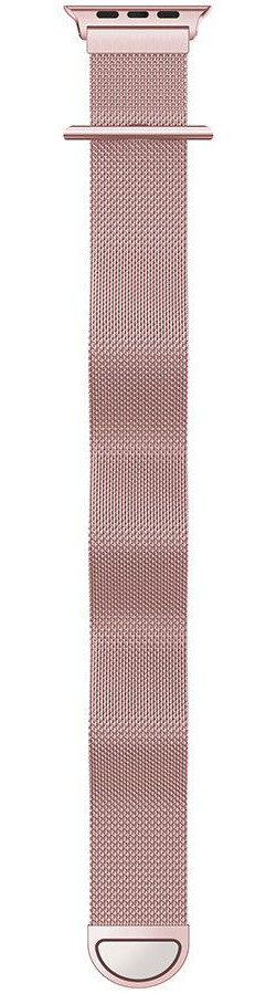 Geschikt voor Apple Watch 45MM / 44MM / 42MM Bandje Milanese RVS Roze afbeelding 4