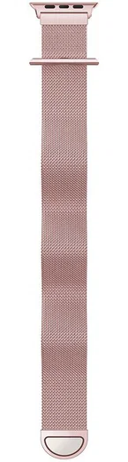 Geschikt voor Apple Watch 45MM / 44MM / 42MM Bandje Milanese RVS Roze afbeelding 4
