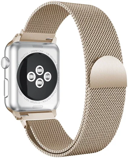 Apple Watch Band - 1-9/SE/Ultra 49MM/45MM/44MM/42MM - Magneet Milanese - Beige afbeelding 2