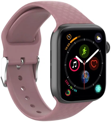 Apple Watch 41MM / 40MM / 38MM Bandje Siliconen met 3D Diamant Textuur Paars afbeelding 3