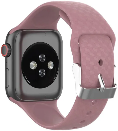Apple Watch 41MM / 40MM / 38MM Bandje Siliconen met 3D Diamant Textuur Paars afbeelding 2