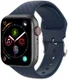 Apple Watch 41MM / 40MM / 38MM Bandje Siliconen met 3D Diamant Textuur Blauw afbeelding 1