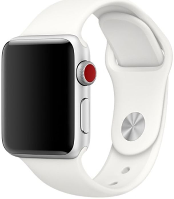 Apple Watch 41MM / 40MM / 38MM Bandje Siliconen met Drukknoop Sluiting Wit afbeelding 5