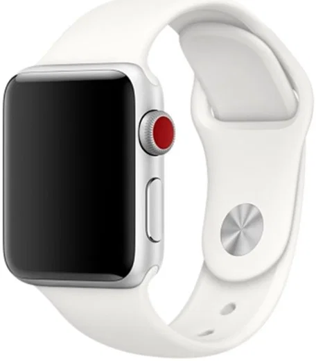 Apple Watch 41MM / 40MM / 38MM Bandje Siliconen met Drukknoop Sluiting Wit afbeelding 5