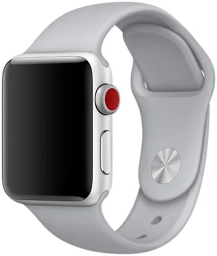 Apple Watch 41MM / 40MM / 38MM Bandje Siliconen met Drukknoop Sluiting Grijs afbeelding 5