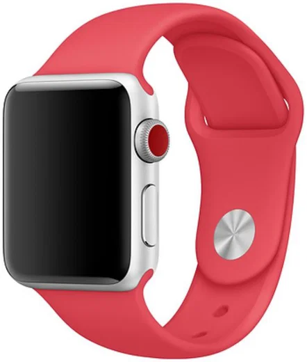 Apple Watch 41MM / 40MM / 38MM Bandje Siliconen met Drukknoop Sluiting Rood afbeelding 1