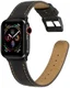 Apple Watch 41MM / 40MM / 38MM Bandje Echt Leer met Crackle Textuur Zwart afbeelding 1